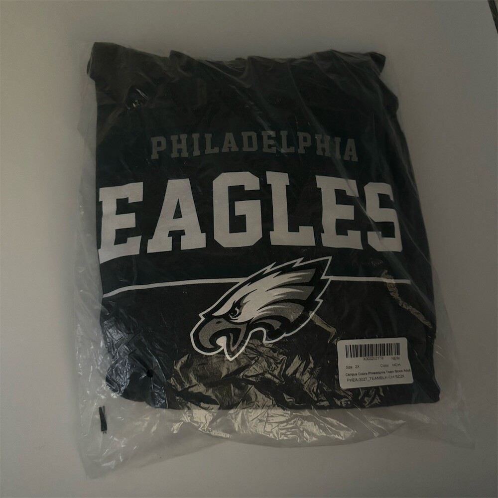 Team NFL Philadelphia Eagles Hoodie Unisex Adult Gray Size 2XL